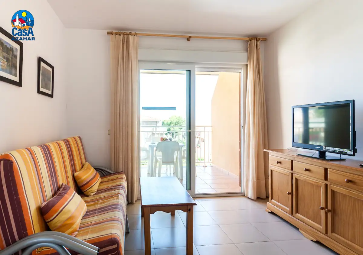 Salon d'un appartement de deux chambres de la résidence Bovalar, Alcossebre
