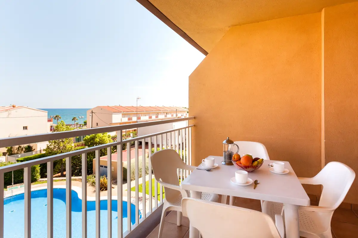 Terrasse avec vue sur la mer d'un appartement Bovalar, Alcocéber