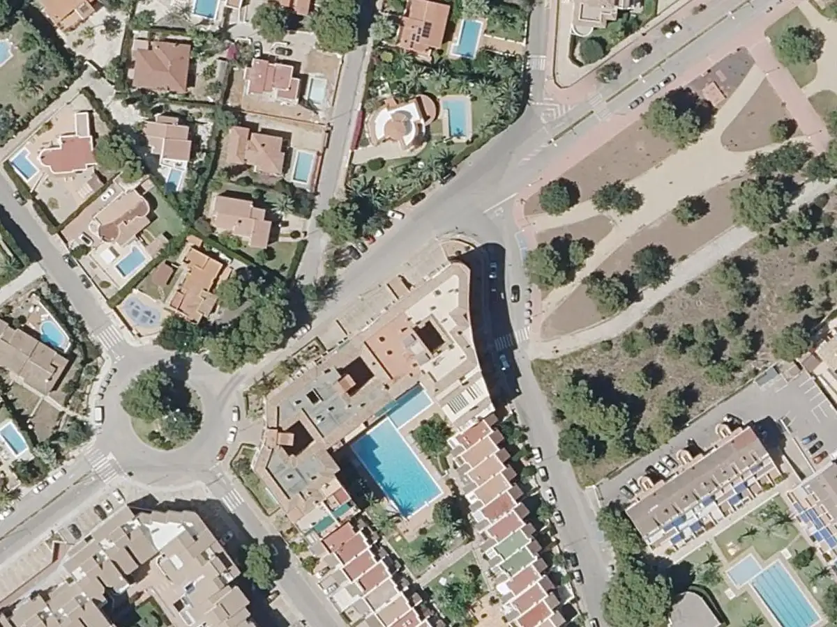 Vue aérienne de Fuentemar et de ses environs, dans le quartier de Las Fuentes à Alcossebre