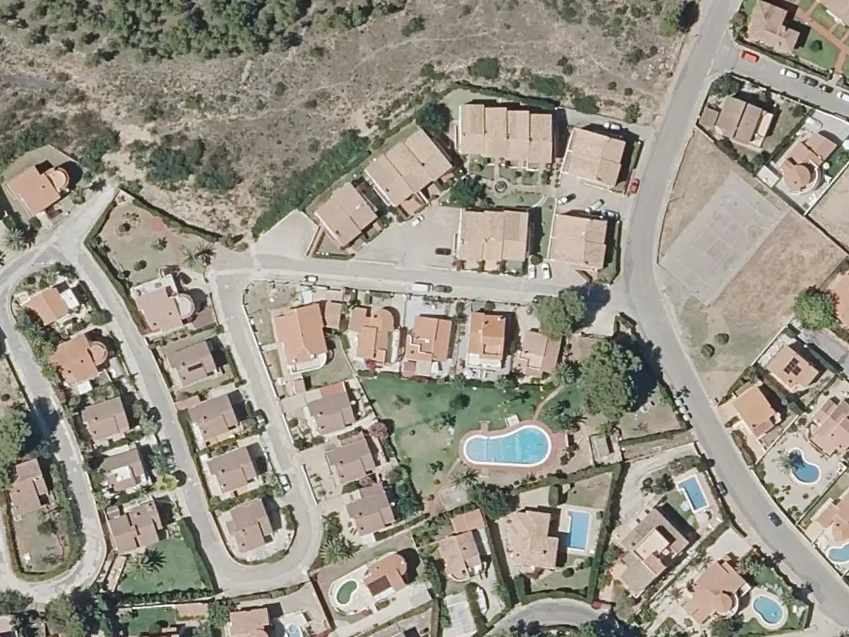 Vue aérienne de Palma Blanca et de ses environs, dans le quartier de Las Fuentes à Alcossebre