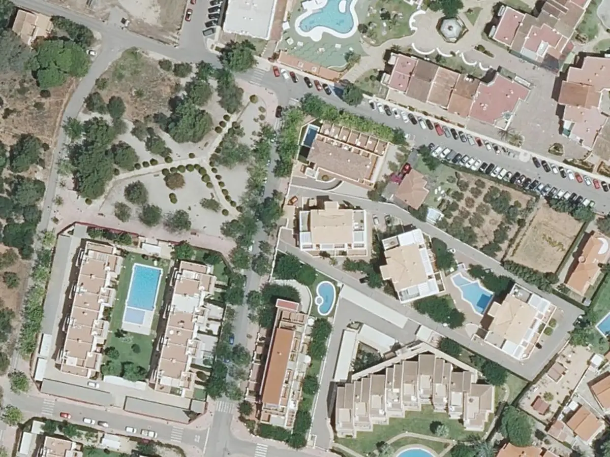 Vue aérienne du lotissement Punta Canaret et de ses environs, dans le secteur d'El Moro, Tres Platges et Manyetes à Alcossebre