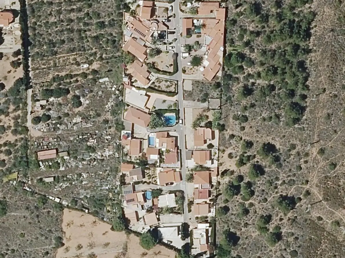 Vue aérienne du quartier du lotissement Racó del Vale, à Alcossebre (Alcocéber)