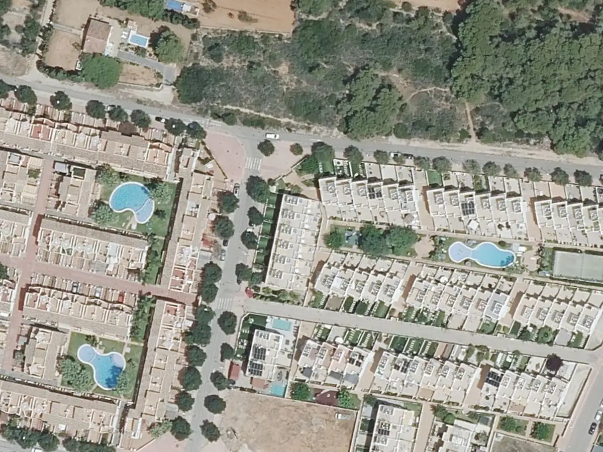 Vue aérienne des villas Dulcinea et de leurs environs, dans le secteur d'El Moro, Tres Platges et Manyetes à Alcossebre